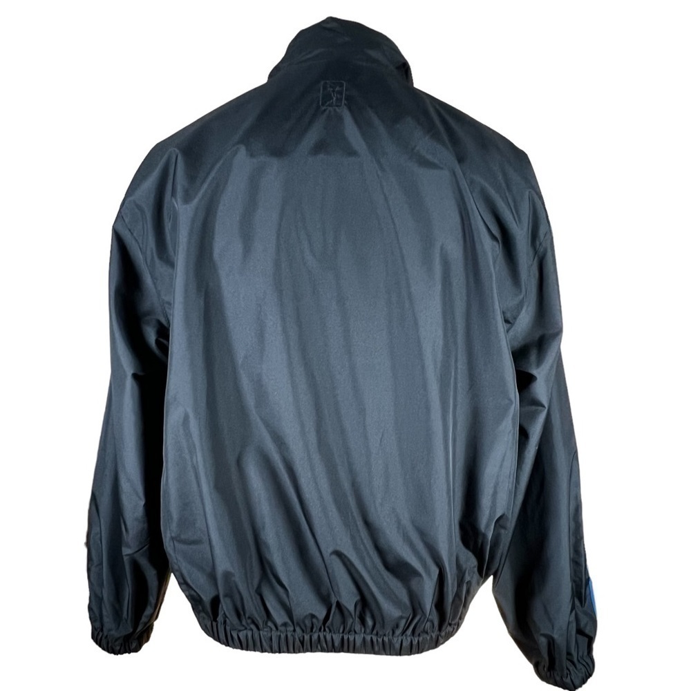 Champions Tour Men’s 1/4 Zip Black Windbreaker With Blue Stripes Medium EUC - Picture 5 of 10